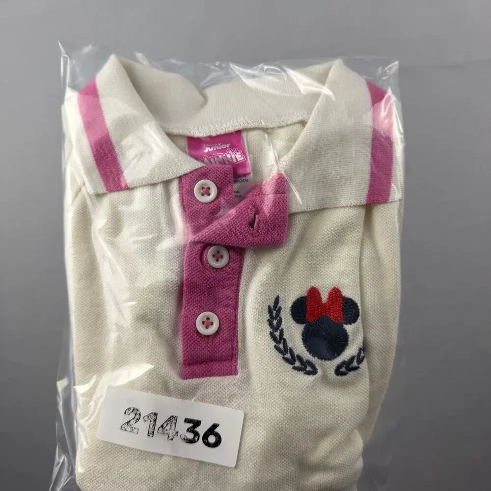 Disney Junior Minnie Mouse Polo Dress 2T Pink White
